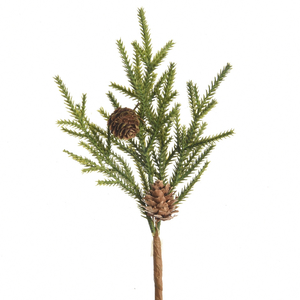 Kersthanger, steker Sober naturel met wintergroen dennenappel 22 cm Per Stuk