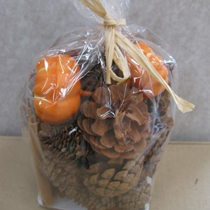 Herfstmix dennenappel deco mix Naturel/Oranje