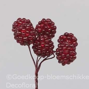 Bramen kunstbessen op draad Rood 16 mm doos 12×6 stuks