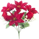 Kerstroos +Roosboeket POINSETTIA BOEKET 7 knoppen Rood/wit POINSETTIA