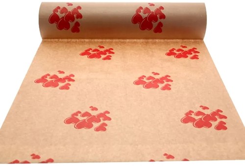 Kraftpapier Inpakpapier 50cm *125m Rode Hartjes Kraft cadeaupapier