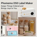 Labelprinter Groene Phomemo D50 Labelmaker 20-24mm incl software met diverse sjablonen / st Print labels vanaf je pc, tablet of telefoon EN zonder inkt