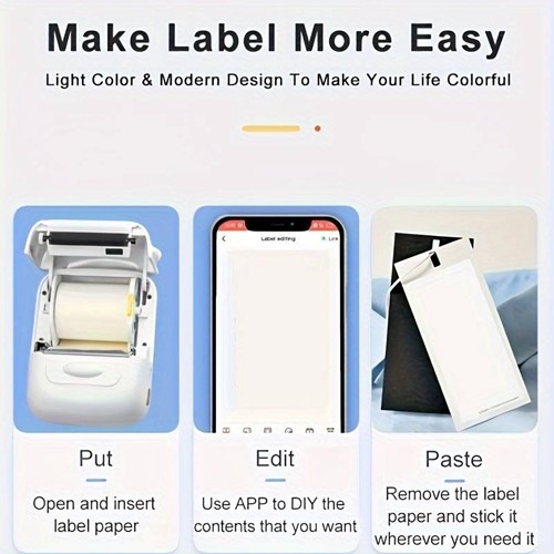 Labelprinter Marklife P50 Labelmaker incl software en gratis startrol / st Print labels vanaf je, tablet of telefoon EN zonder inkt