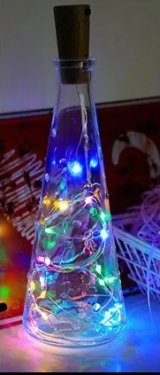 LED fleskurk Wijn stop kurk Multicolor "kurk" 20led 2m Ledlichtjes op batterij voor fles of decoratie