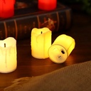 Led Minikaarsje Creme met lont PER STUK heel mooi model, kunnen ook in waxinehouder
