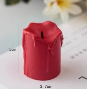Led Minikaarsje Rood met lont PER STUK heel mooi model, kunnen ook in waxinehouder