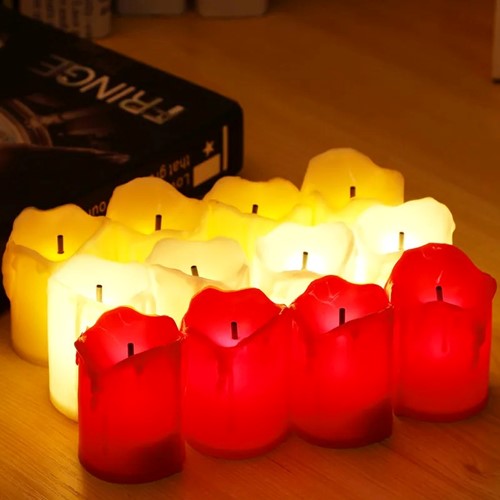 Led Minikaarsje Rood met lont PER STUK heel mooi model, kunnen ook in waxinehouder