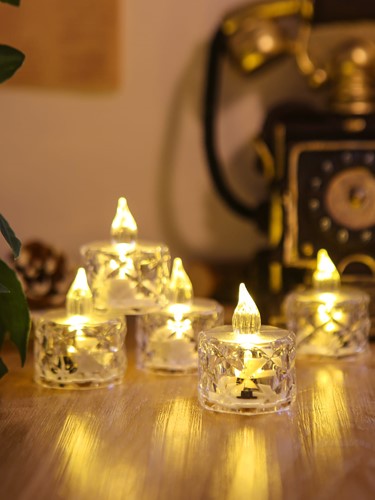 Led Waxinelichtje waxinelichtjes IJskristal set van 4 mooie waxinelichtjes incl batterijen