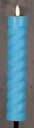LEDFAKKEL Solar Anna's Collection LED kaars met timer Pastel Blauw Swirl  21x4 cm - op 76 cm Stick H 97cm /st 