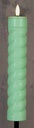 LEDFAKKEL Solar Anna's Collection LED kaars met timer Pastelgroen Mintgroen Swirl  21x4 cm - op 76 cm Stick H 97cm /st 
