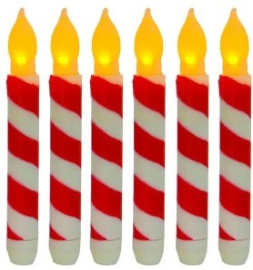 LEDkaars Roodwit gestreept candy /st Ledcandle