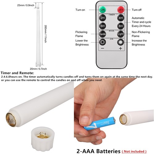 LEDkaarsen 6 st met afstandsbediening Wit Warmwit met timer Ledcandle