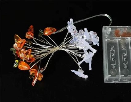 Ledlampjes met kleine KONIJNTJES  EN WORTELS 20 lampjes 2meter excl batterijen
