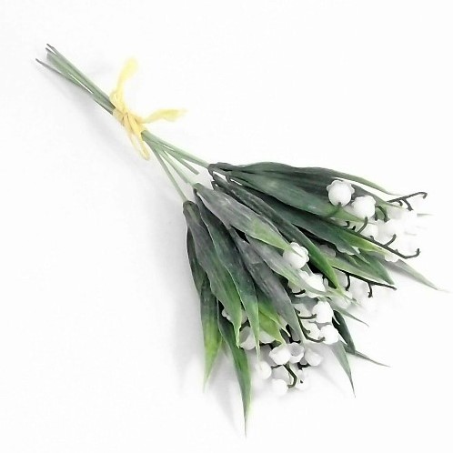 Lelietje van Dalen kunststof kleinere bundel WHITE zijde bloemenen