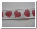 Dancing Hearts rood 25 mm / rol decoratief lint