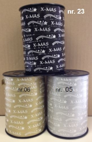 Krullint X-mas 10mm x 250 mtr Zilver cadeaulint