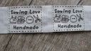 Labels Sewing Love Handmade 25 labels 