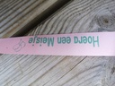 Lintje printen bedrukt met eigen opdruk 15mm 30cm - wit zwart opdruk 