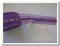 Lint organza paars met gouddraad / m 