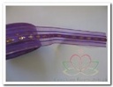 Lint organza paars met gouddraad / m 
