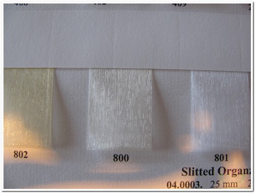 Lint organza Slitted 25 mm rol 25 m - 802 Ivory 