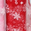 Lint organza Tule met Sneeuwvlokken 15cm br 10 yard rood 