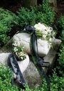 Two Tone Hedera-ranken Grijstint / meter rouwlint