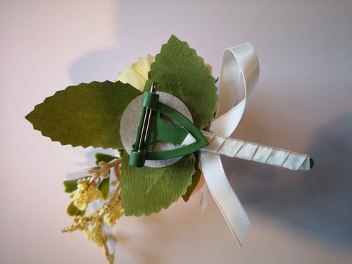 Luxe Corsage,corsage van Zijden bloemen Zalm E Boutonnière Met pinclip