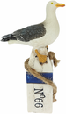 Maritiem Meeuw op meerpaal nr. 66 klein 6.5x3.5x13 cm 