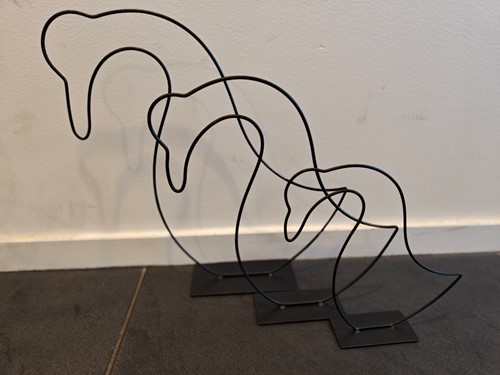 Metalen frame Gans op voet ca. 39*39cm zwart standaard eenmalig artikel