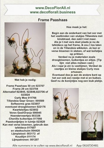 Metalen frame Haas hangend oor op voet 50 cm Goud Metal Bunny