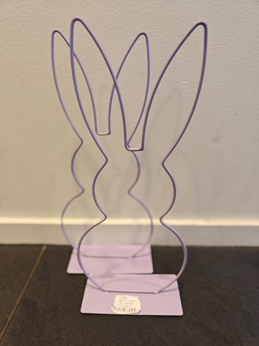 Metalen frame Haas staand oor op voet 40 cm Lavendel Metal Rabbit