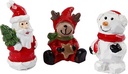 Mini figuren 35 mm x10 mm, kerstfiguren, 3stuks 