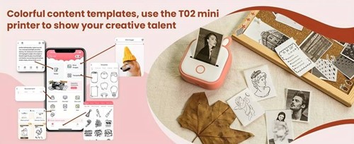 Mini Fotoprinter zwartwit Labelprinter Labelmaker WITgroen Phomemo T02 I incl software / st 