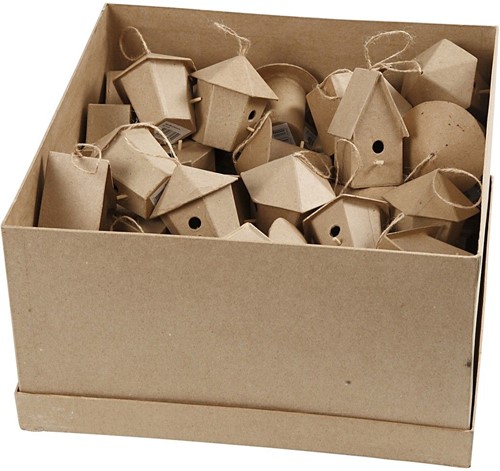 Mini vogelhuisjes, h7 cm , BULK Doos 60stuks 