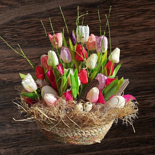 Nestmand ovaal voor nesteffect 28*21*10 cm naturel mooie ondergrond