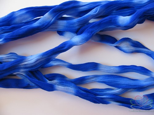 Nylon 34 Blauw-wit 2tonevoor het maken van bloemen, pakje van 5 