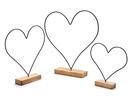 Frame Metalen hart op houten voet ca. 44 cm zwart Metal heart on base
