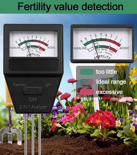 Ph waarde en bemesting meter 2 in 1 hulp voor zaaien en stekken