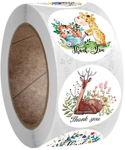 Sluitstickers 500 Labels Dieren, beloning 2,5 cm rond Etiket Sluitsticker