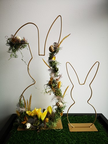 Metalen frame Haas Rabbit Staand oor op voet 50 cm Goud 
