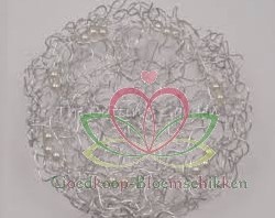 Oasis® Wire and Pearl Collar, Parelweb ZILVER Parelnet 20 cm