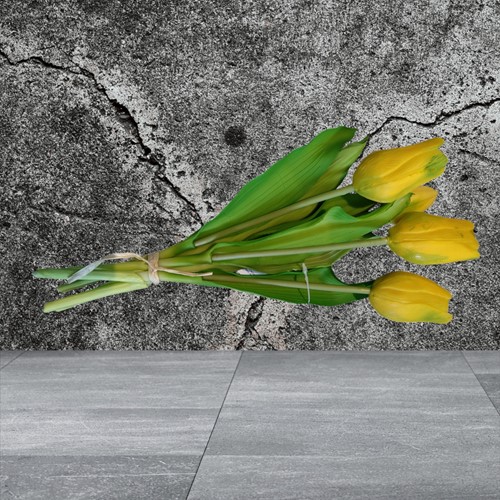 Tulp Tulpen Real Touch GEEL Bundel 5st Luxe Siliconen Latex