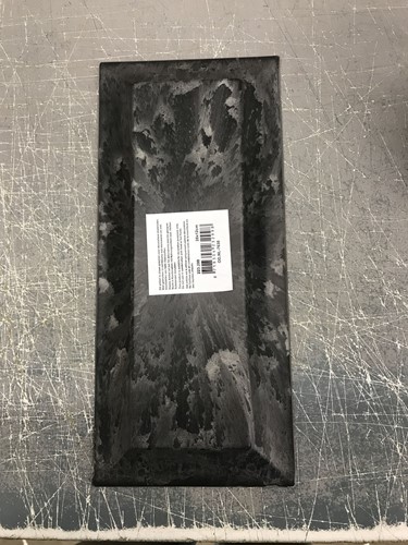 Onderbord Loodlook 28-12*3 cm rechthoek schaal bloemschikken