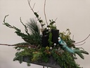 Onderbord Loodlook vierkant met hoge rand 40x40x4,5cm schaal bloemschikken