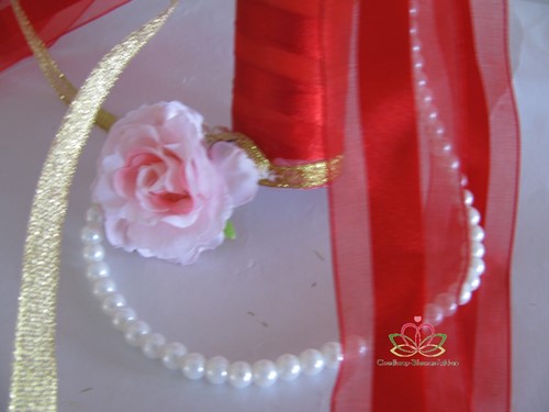 Bruidsboeket zijdenrozen Luxe rood 1025 