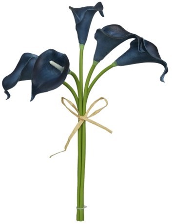 Calla Real Touch Navy Blue ca. 7 cm en 37cm lang. /per stuk 