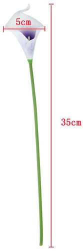 Calla Real Touch Wit/Paars ca. 7 cm en 37cm lang. / st 