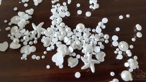 Parel moer figuurtjes voor kaart & scrapbooking 2-10 mm PAK Pakje ca. 1000 stuks