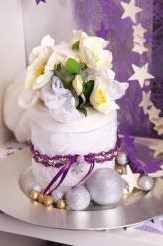 Parelband met Strass diamantjes en satijn, Paars/st 
